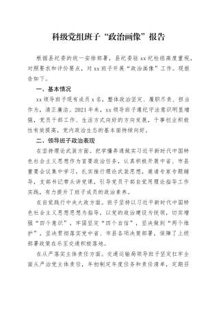 班子“政治画像”报告