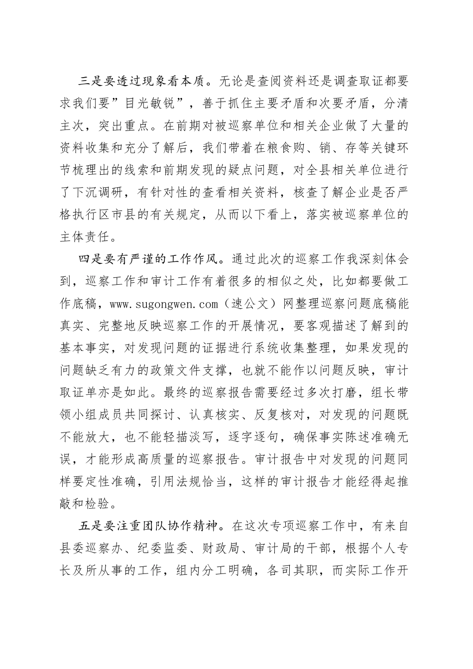 参加涉粮问题专项巡察心得体会研讨发言_第2页