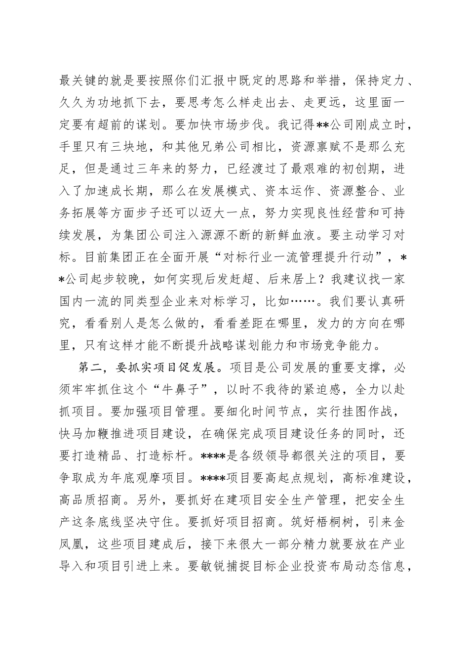 国企党委书记在调研子公司座谈会上的讲话_第2页