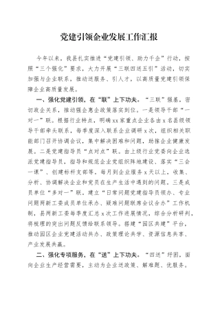 党建引领企业发展工作汇报