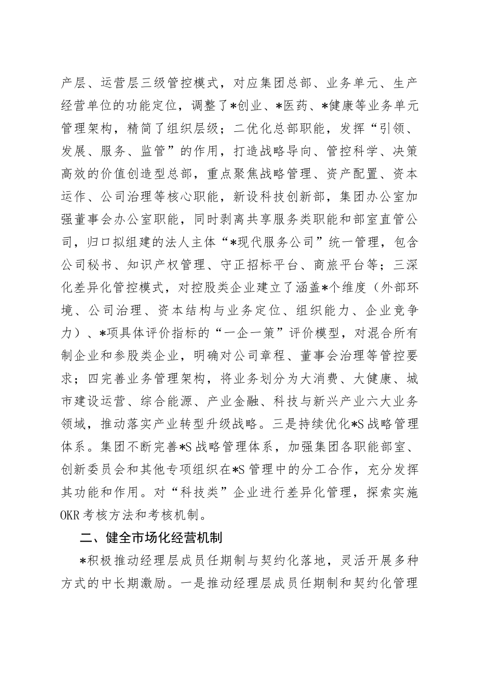 发挥多元化管控优势构建产业发展新格局公司交流发言材料_第2页