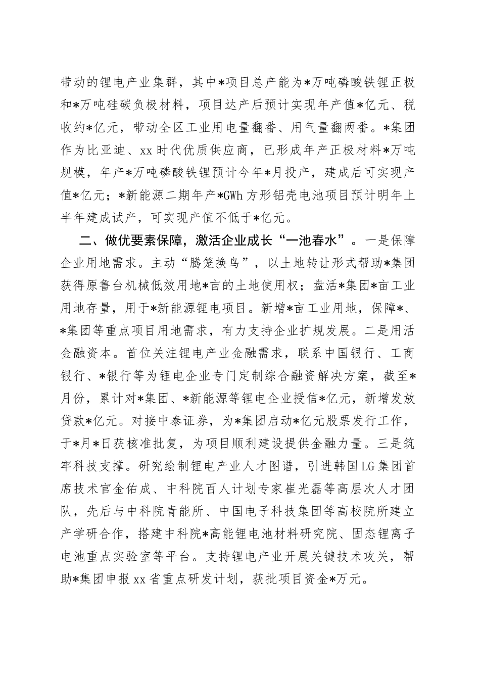 聚力优化营商环境培育锂电首位产业区政府经验交流材料_第2页