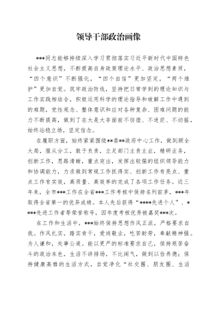 领导干部政治画像