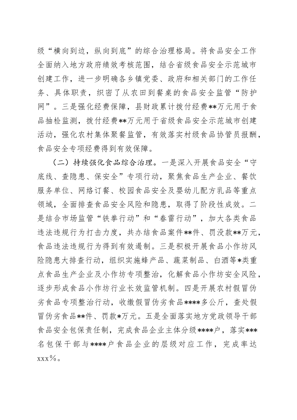 某县2022年食品安全工作情况的报告_第2页