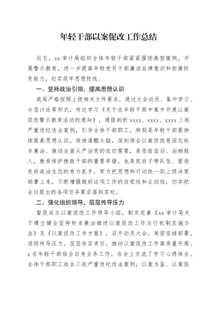 年轻干部以案促改工作总结