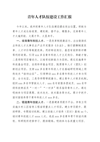 青年人才队伍建设工作汇报（1）