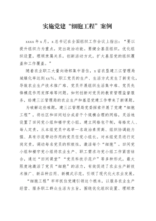 实施党建“细胞工程”案例