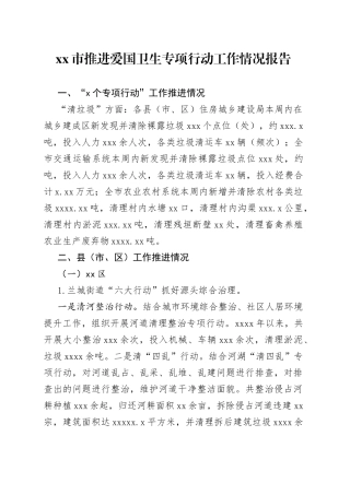 推进爱国卫生专项行动工作情况报告