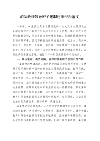 消防救援领导班子述职述责述廉报告
