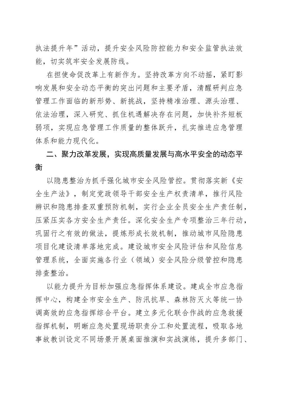 座谈发言：勇立潮头勇毅前行以高水平安全保障服务高质量发展_第2页