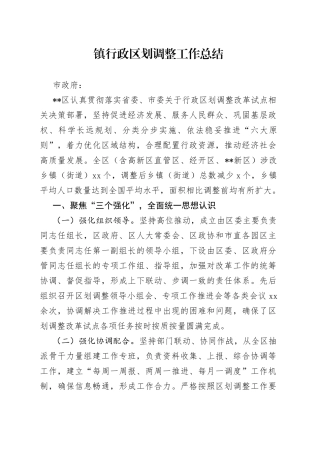 镇行政区划调整工作总结