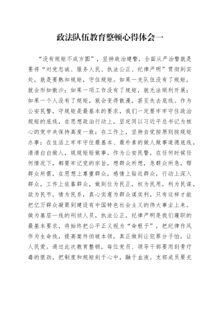 政法队伍教育整顿心得体会一篇