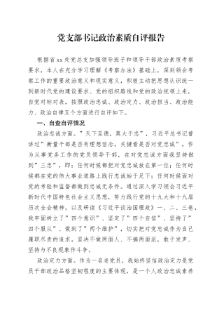 政治素质自评报告