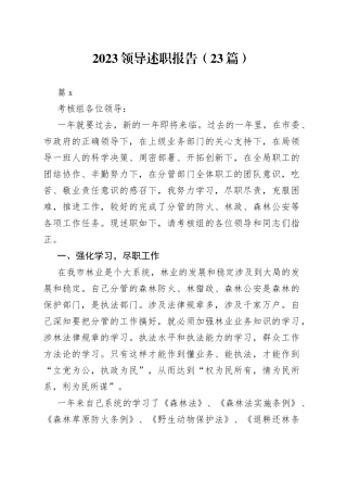 （23篇）2023领导述职报告范文