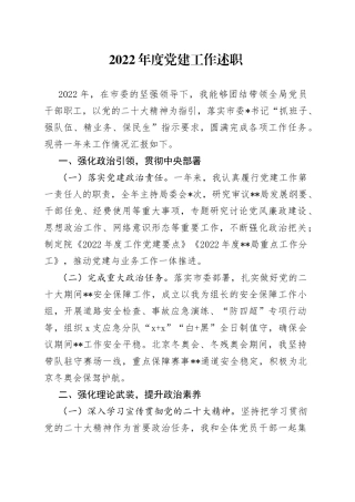 2022年度党建工作述职