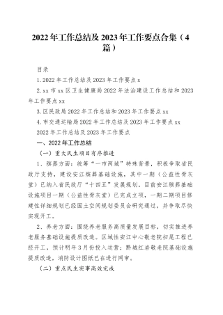 2022年工作总结及2023年工作要点合集（4篇）