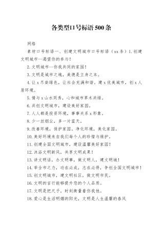 各类型口号标语合集