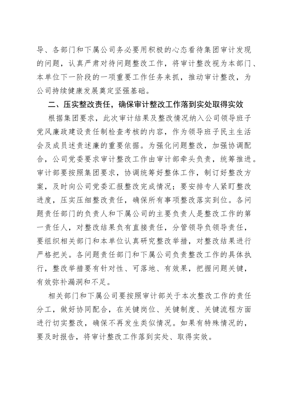 国企领导在审计整改启动会上的讲话_第2页
