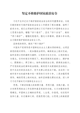 坚定不移维护国家政治安全(1)