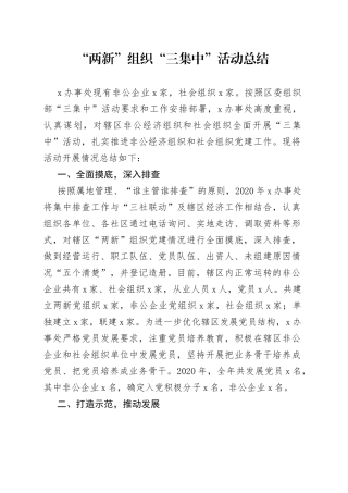 两新组织三集中活动总结
