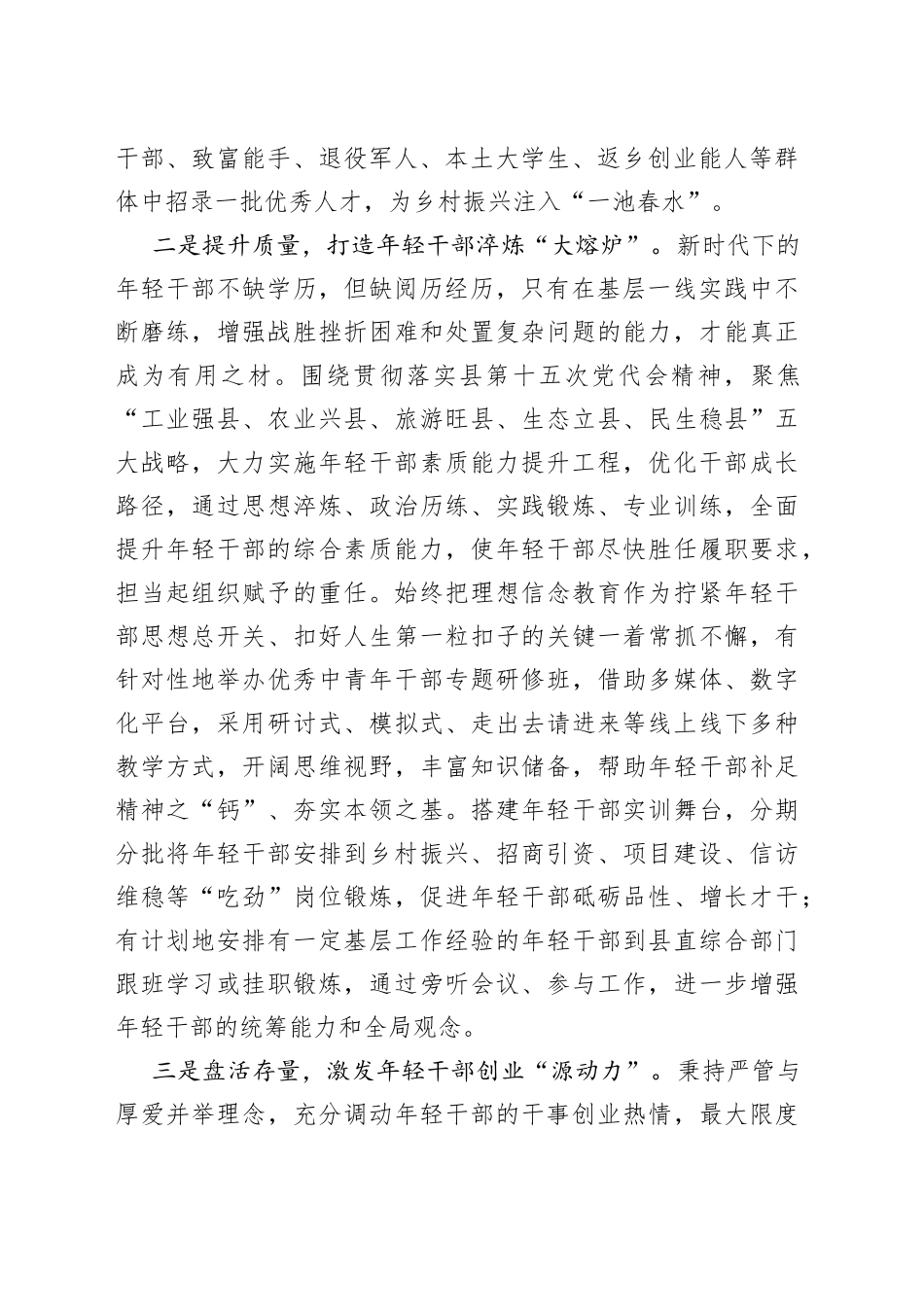 年轻干部队伍建设工作座谈发言_第2页