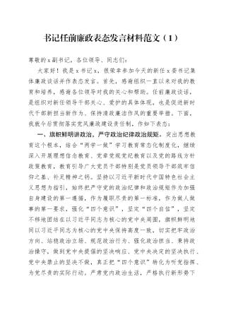 任前廉政谈话会议表态发言材料4篇