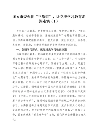 团市委开展教育工作经验材料3篇