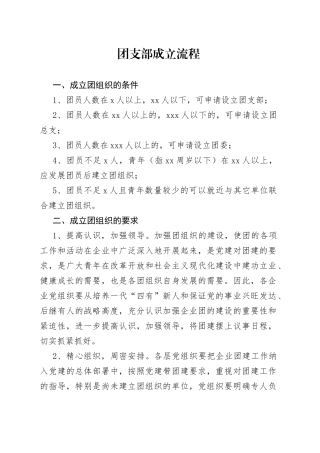 团支部成立流程共青团