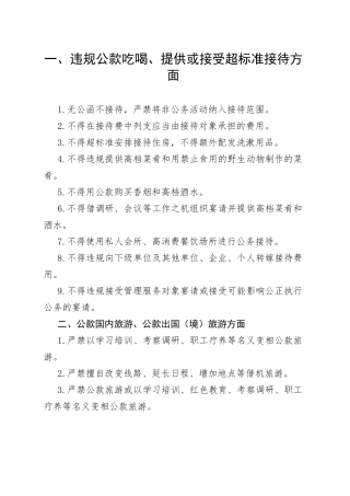 县残联贯彻落实中央八项规定及其实施细则精神负面清单