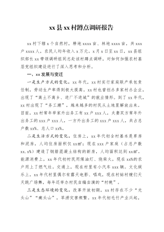 县村蹲点调研报告