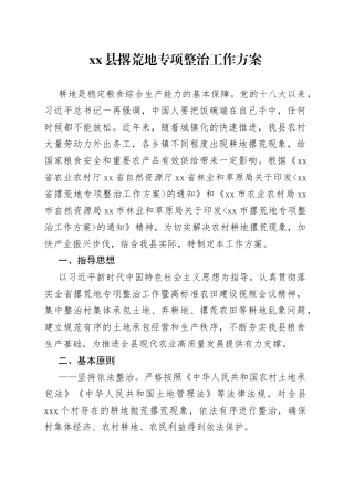 县撂荒地专项整治工作方案