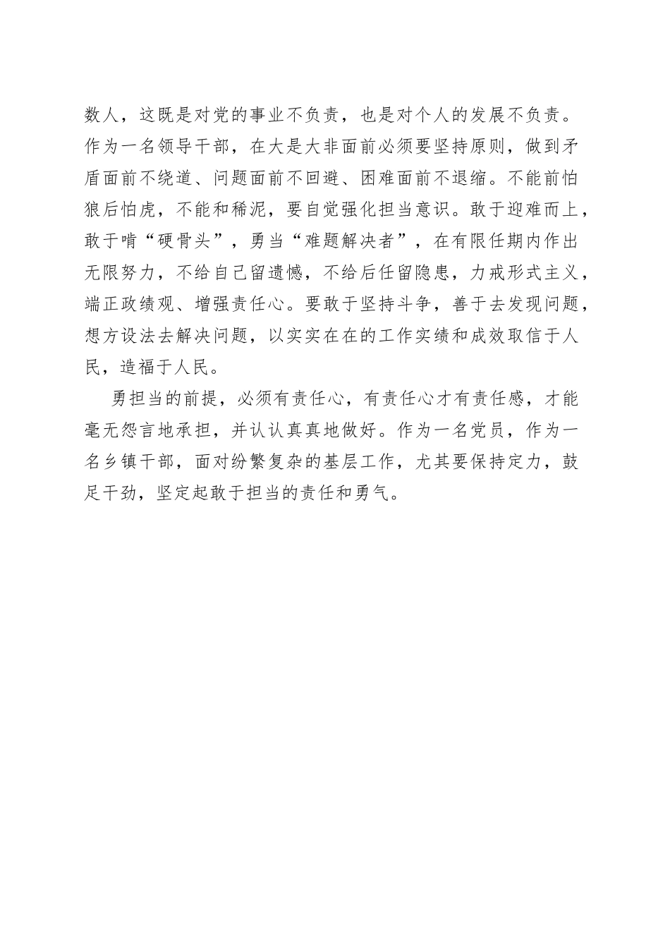 乡镇干部“勇于担当”研讨学习总结与体会_第2页