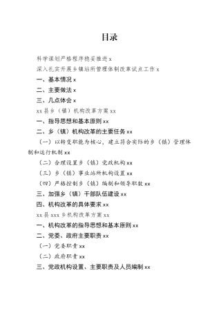 乡镇站所机构改革资料合集