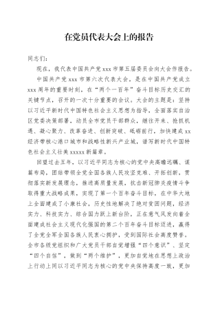 在党员代表大会上的报告(1)