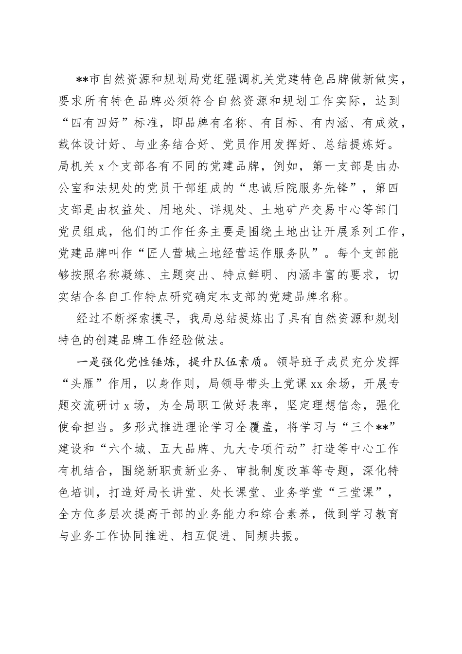 自然资源和规划局党建工作经验交流材料_第2页