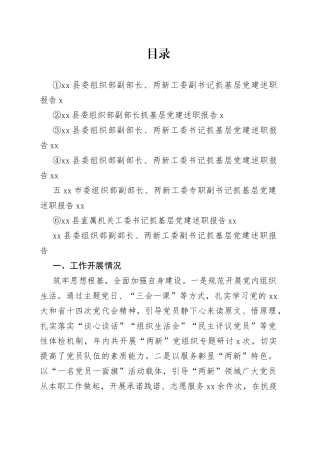 （6篇）本年度各市县委两新工委书记抓基层党建述职报告合集(1)