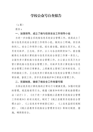 （6篇）学校公众号自查报告