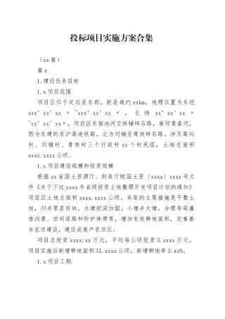 （18篇）投标项目实施方案合集