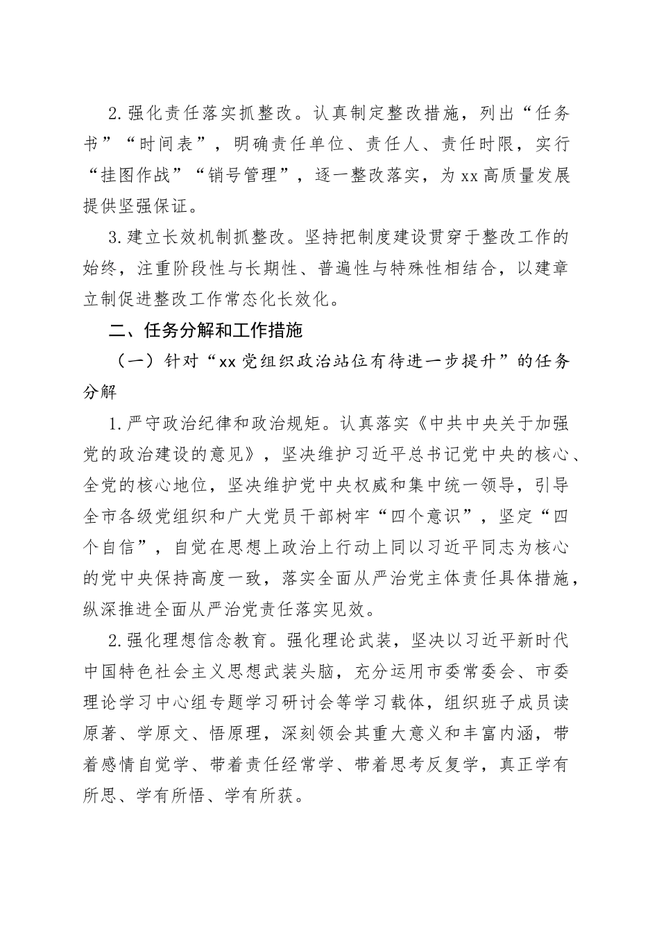 2022年度抓党建工作述职评议会议问题整改方案2023初_第2页