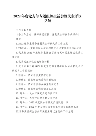 2022组织生活会全套资料