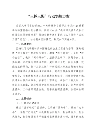 “三抓三促”行动实施方案
