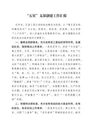 “五星”支部创建工作汇报（1）