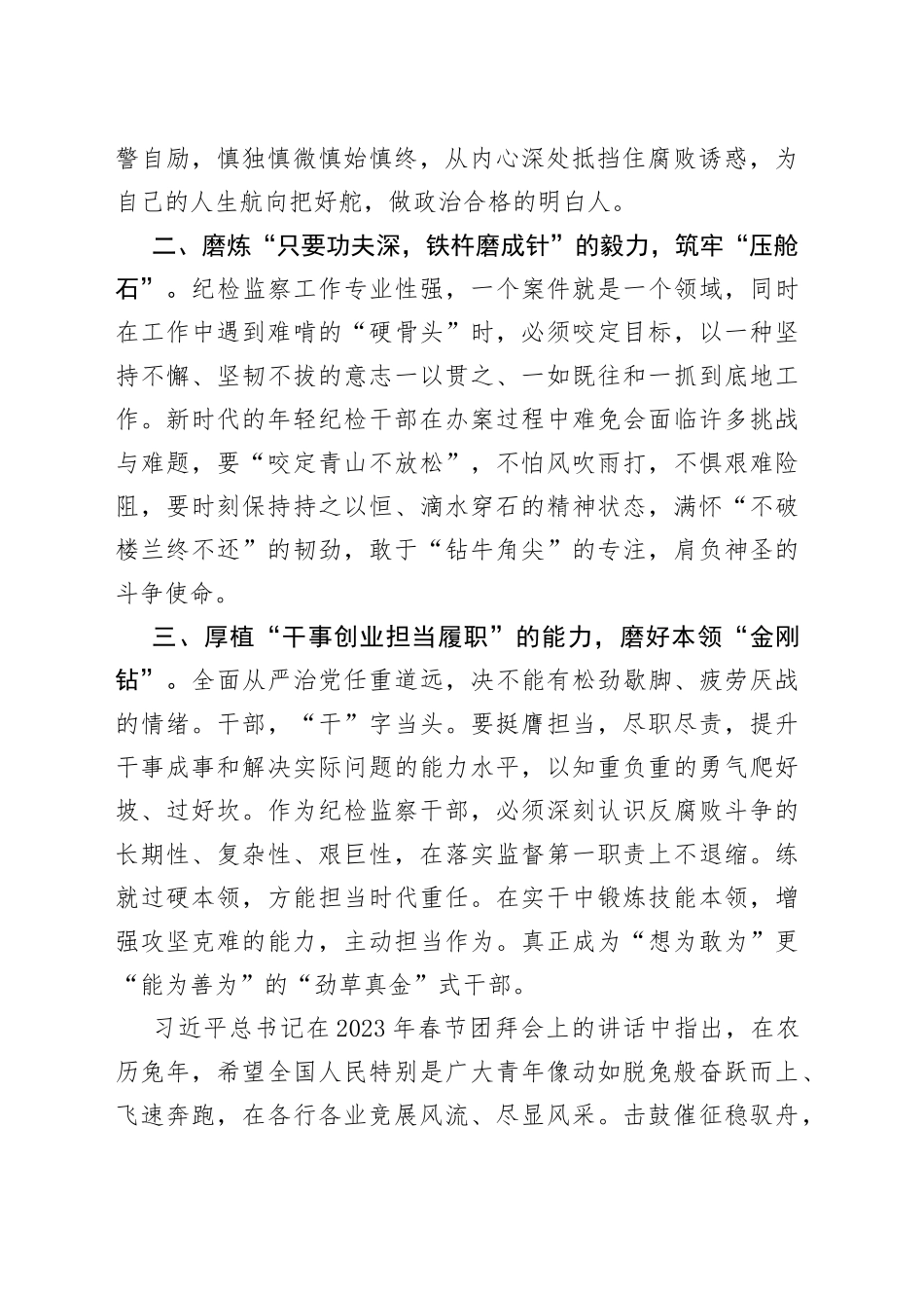 20XX纪检系统干部交流发言材料_第2页