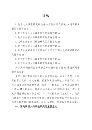 2023年大兴调查研究的实施方案合集