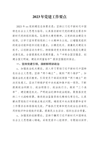 2023年党建工作要点（20230523）