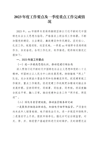 2023年度工作要点及一季度重点工作完成情况（20230506）