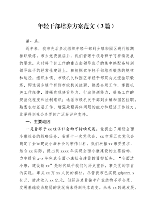 2023年年轻干部培养方案3篇