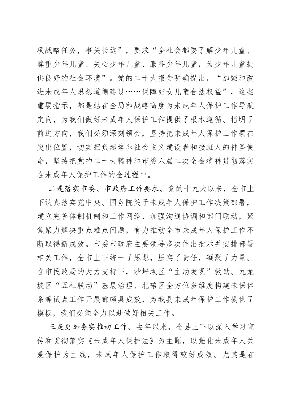 2023年全县未成年人保护工作会议讲话_第2页