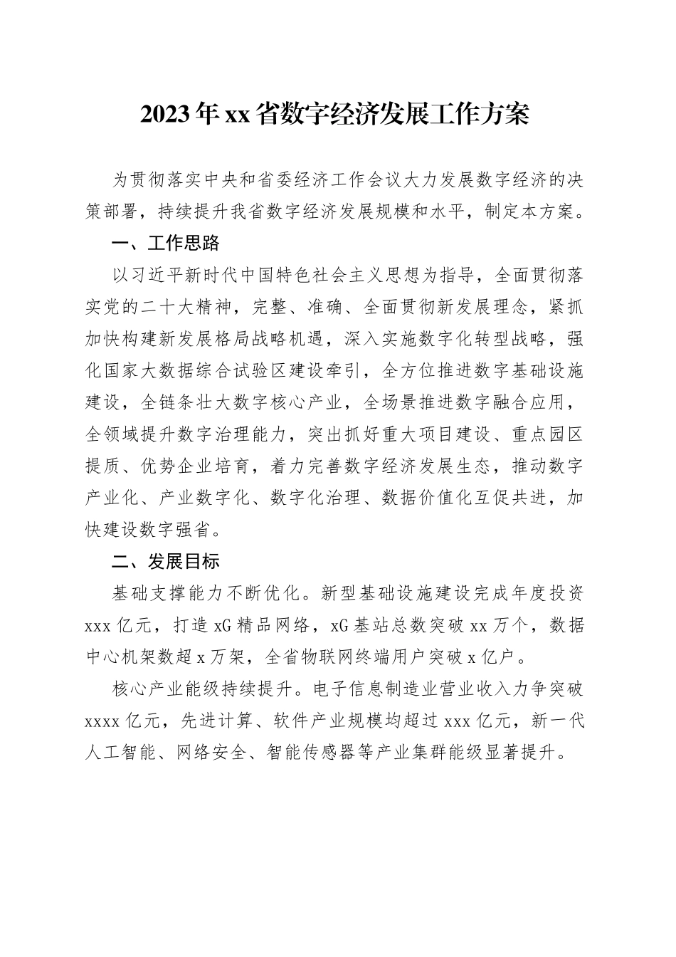 2023年省数字经济发展工作方案（20230125）_第1页