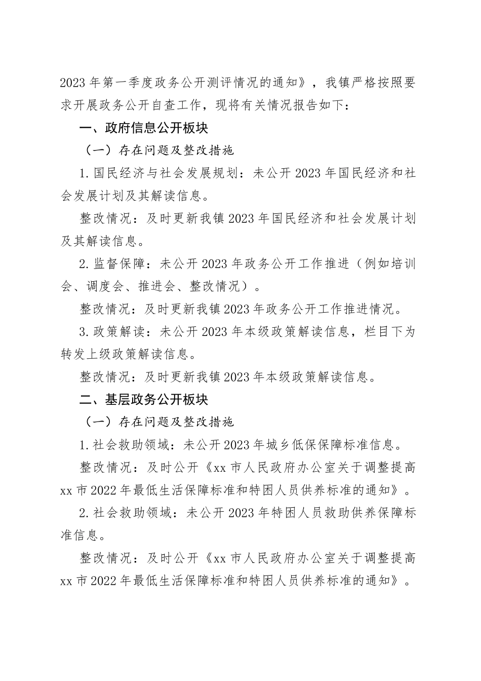 2023年一季度整改报告合集（10篇）_第2页